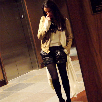 Mike + Chris leather shorts.