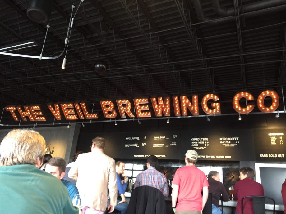 veil brewing co lighted sign